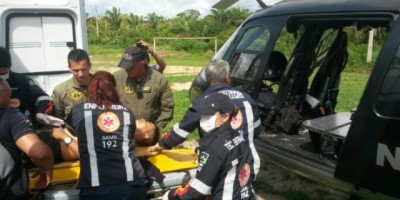 Helicóptero do NOA socorre PM que foi baleado acidentalmente