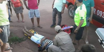 Rolim de Moura -  Motociclista sofre fratura no braço após se chocar contra veículo em acidente de trânsito