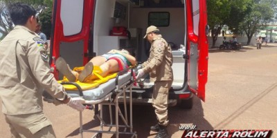 Rolim de Moura - Colisão entre moto e caminhonete resulta uma pessoa ferida 