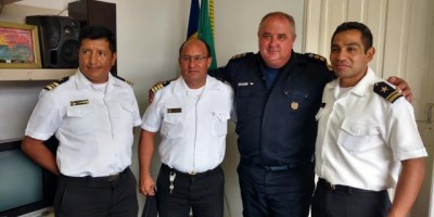 Guajará-Mirim -  - Comandante da Força Naval Boliviana visita quartel da Polícia Militar
