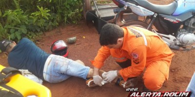 Rolim de Moura -  Motociclista sofre corte na perna após se envolver em acidente de trânsito