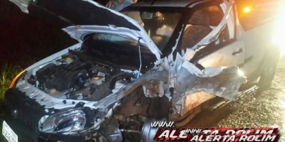 Carro e caminhão colidem na RO-479