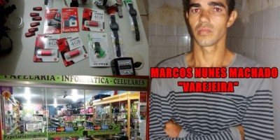 Nova Brasilândia – Homem é preso em flagrante pela PM, após arrombar e furtar Papelaria