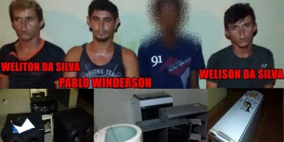 Rolim de Moura – 04 suspeitos são apreendidos durante a madrugada em flagrante pela PM, após furtarem residência