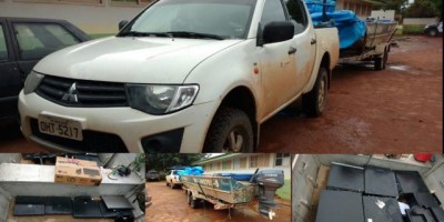 Guajará-Mirim -  Polícia Integrada de Inteligência recupera computadores, barco e Caminhonete de empresa