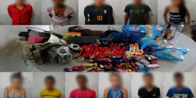 Alto Alegre - PM age rápido e prende 11 pessoas suspeitas de furtar supermercado, dentre elas 06 menores foram apreendidos