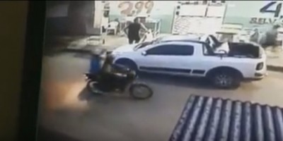 Acre - Câmera registra momento em que bandidos atiram contra Sargento da PM em Rio Branco