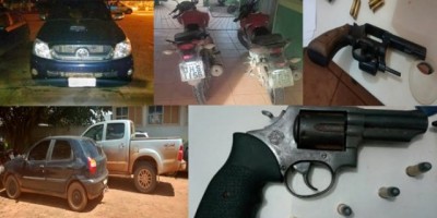 Guajará-Mirim – 6º Batalhão de Polícia Militar recupera cinco veículos, armas de fogo, munições e prende seis envolvidos