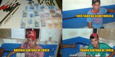 Rolim de Moura – 03 suspeitos são presos em flagrantes pela PM enquanto praticavam furto a uma Padaria