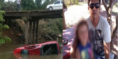 Corumbiara - Morador de Rolim de Moura morre em grave acidente, após carro cair da ponte do Rio Meré