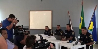 Em coletiva de imprensa, Polícia Militar em  Pimenta Bueno fala sobre os recentes roubos
