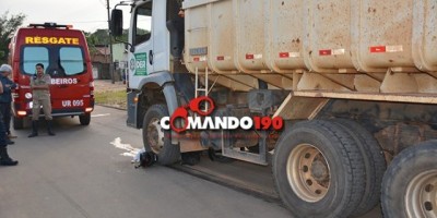 Caminhão do DER atropela e mata motociclista, em Ji-Paraná