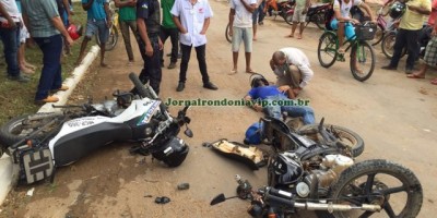 Grave acidente envolvendo moto-patrulha da Polícia Militar em Ariquemes