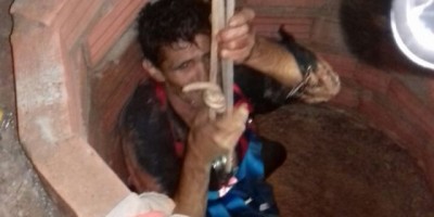 Rolim de Moura -  Homem cai dentro de poço e é resgatado pelos bombeiros -  ATUALIZADA