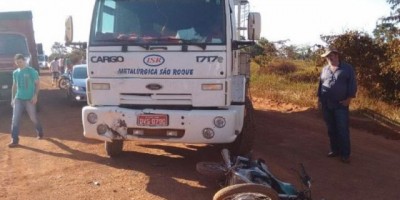 São Francisco do Guaporé - Motociclista morre ao colidir com caminhão na BR 429 KM 130 
