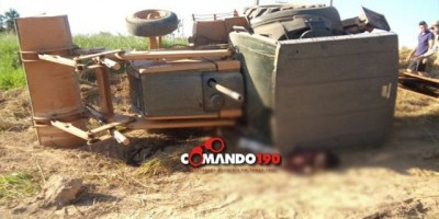 Trator tomba durante limpeza de terreno e esmaga operador, em Ji-Paraná