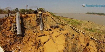 Porto Velho - Queda de barranco às margens do Madeira paralisa 20 obras estaduais