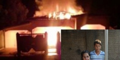 Casa pega fogo e menino de 12 anos salva vó de ser queimada pelo fogo em Alvorada - VÍDEO