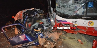 Motorista morre ao bater de frente com ônibus na BR 364, entre Médici e Ji-Paraná