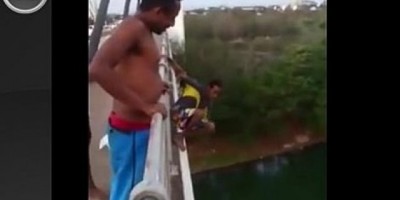 Em Cuiabá, homem morre ao pular de ponte e bater de barriga na água; veja o vídeo