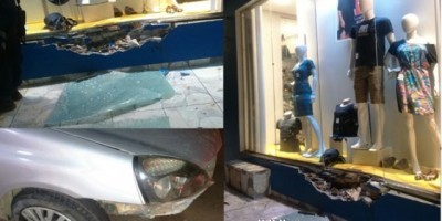 Rolim de Moura – Homem alcoolizado se envolve em acidente, logo após comete direção perigosa, perde o controle do carro e colide na parede da Loja Falcão