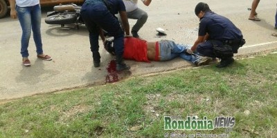 Santa Luzia -  Motociclista fica gravemente ferido após colidir na traseira de carro - Vídeo 