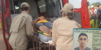 Rolim de Moura -  Jovem fica gravemente ferido em acidente de trânsito