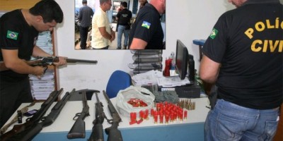 Ex-comandante da PM de Urupá é preso pela Polícia Civil com farto arsenal de armas de fogo e munições