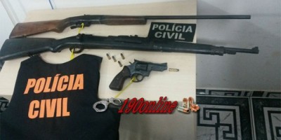 Policia Civil de Alta Floresta apreende fuzil, durante operação policial para esclarecer crime de tentativa de latrocinio