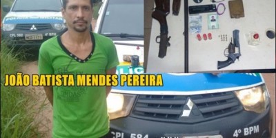 Rolim de Moura – Após denúncia, homem é preso pela PM, portando 02 armas de fogo e munições
