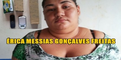 Rolim de Moura – Após denúncia anônima, mulher é presa pela PM com quase 01 kg de droga