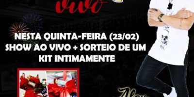 Publicidade - Show ao vivo e sorteio kit Intimamente no Espetinho do Edinho