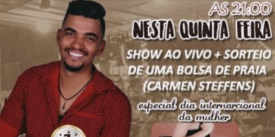 Publicidade - Show ao vivo e sorteio bolsa Carmen Steffens no Espetinho do Edinho