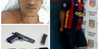 Roubo em residência termina com um baleado e outro surrado por populares