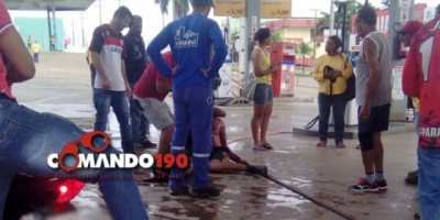 Jí- Paraná  - Homem é baleado em pátio de posto de combustível 