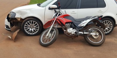 Rolim de Moura -  Acidente de trânsito no cruzamento das Avenidas Norte Sul e Porto Velho deixa motociclista ferido