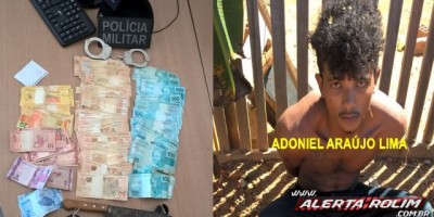 Rolim de Moura -  Polícia Militar age rápido e recupera mais de 8 mil reais roubados de mulher e prende suspeito