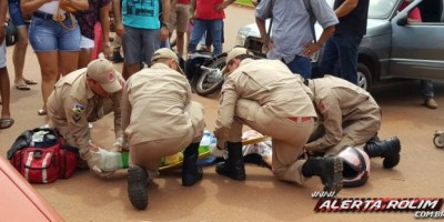 Rolim de Moura - Grave acidente de trânsito no Centro da cidade deixa duas irmãs feridas 