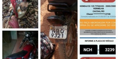 Polícia Militar recupera 03 motocicletas furtadas em Espigão D’Oeste