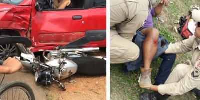 Motociclista voa contra árvore após colisão entre moto e carro em Ouro Preto do Oeste - Vídeo