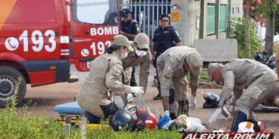 Rolim de Moura -  Acidente de trânsito envolvendo duas motos resulta em três feridos no Bairro Boa Esperança