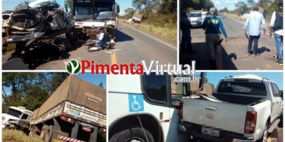 Reboque se desprende de caminhão e causa grave acidente na BR-364 em Pimenta Bueno