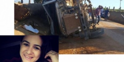 Caminhão toreiro tomba e mata jovem de 21 anos esmagada em Buritis