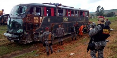 Acidente com ônibus da Força Nacional deixa 08 vítimas em Juiz de Fora 