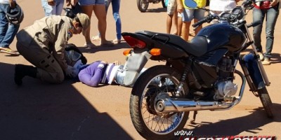 Rolim de Moura -  Duas motos colidem no cruzamento da Rua Jamari com Avenida Boa Vista 