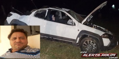 Rolim de Moura -  Caminhoneiro morre após carro que conduzia capotar na RO-383