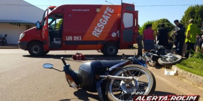 Rolim de Moura -  Acidente de trânsito envolvendo duas motos resulta em duas vítimas no Bairro São Cristóvão 