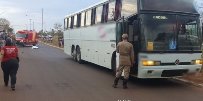 Rolim de Moura – Urgente! Pedestre morre em grave acidente de trânsito, após ser atropelado por ônibus