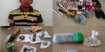Rolim de Moura – Suspeito de tráfico de drogas e receptação é preso pela PM e produtos furtados em Mercado são recuperados