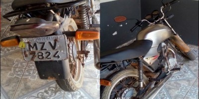 Novo Horizonte – Após denúncia anônima, motocicleta furtada é recuperada pela Polícia Militar